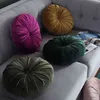 Holländska Fleece Velvet Pläterad Rundstolar Kudde Pillow Pouf Kasta Hem Sofa Decor Nordiac Style 35cm 211203