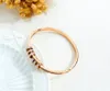 Unik Zircon Design Stilig armband Bangles Manschett för kvinnor Flickor Rose Gold Plated Titanium Steel Armband Julklapp