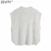 Women Fashion O Neck Solid Color Knitting Sweater Female Sleeveless Casual Loose Vest Chic Pullovers Tops S609 210416