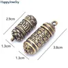 Hollow Mosiądz Guanyin Buddha Sutra Cylinder Wisiorek Keychain Naszyjnik Biżuteria Pill Box Container Butelka Breloki G1019