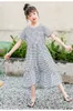 Grandes filles Plaid été robe à manches courtes 2020 coréen le nouvel enfant enfants petite adolescente filles robe Q0716