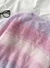 Korobov Höst Vinter Nya Kvinnor Jumper Koreansk Söt O Neck Hit Färg Patchwork Sweaters Ny Chic Vintage Sueter Mujer 210430