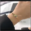 Link, Chain Bracciali Drop Delivery 2021 Fashion Charm Copia Copia, Bracciale regolabile multicolore giallo con piastra dritta Donna Monaco Jewe