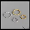 Hie sieraden drop levering 2021 EST 925 Sterling Sier Earrings Ear Cuff Clip op Round Circle Gold Hoop Women Earring Accessoires XGKRV
