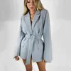 Büro Damen Blazer Kleid Frauen Anzüge mit Gürtel Oberbekleidung Damen Jacken Langarm Elegante weiße schwarze Jacke weiblich 211122