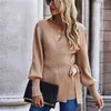 Moda Malha Cardigan Camisola Outono Inverno Lace-up Elegante V-Neck Knit Camisola Feminina Loose Plus Cardigans 210508