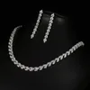Emmaya elegante marca prata cor strass zircon brincos colares para mulheres damas de honra casamento cruzado conjunto H1022