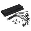 Vattentät 30W 6V Solpanel Bank Folding Power Charger Port W / 10In1 USB-kabel - Svart