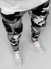 Mens Camouflage jeans Fit Stretch-Fit Jeans 비즈니스 캐주얼 인쇄 펜슬 바지 클래식 스타일 패션 데님 바지 남성 Blac