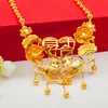Brass plated genuine gold strands wedding ornament bride necklace