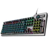 Teclado mecânico com interruptor vermelho, 104 teclas, teclado para jogos reais, led, usb, com fio, teclado mecânico, acessório gamer9049405