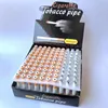 100 Pcs/lot Cigarette Forme Pipes À Fumer En Alliage D'aluminium En Dents De Scie Tuyau En Métal One Hitter Bat pour Tabac Herb Outils Accessoires