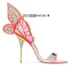 Sandales Angel Taille 42 chaussures de mariage en cuir véritable rose rouge flash chaussures femme