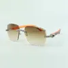 2022 Bouquet Diamond Solglasögon 3524014 med naturliga orange trä glasögon och skär linsen 3.0 tjocklek