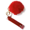 Card Grabber Telefoon Keychain Banden Charm Huishouden Leuke creditcards Puller Pompom Mini Rings Acryl Debit Bank For Long Nail Atm Rabbit Fur Key Chain Accessoires