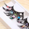 Falska ögonfransar 3D färgglada blommor fluffiga handgjorda ögonfransar för festivalfest cosplay cateye ögonfransförlängning make up9377052