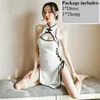 Women's Sleepwear Retro Cheongsam Nightgowns Woman High Open Fork Cosplay Costume Erotic Anime Sexy Lingerie Dress Lace Outfit Fancy Slim Un