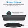 Wireless Quick Charger QI 10W Power Fast Charging Smooth Metal Pad With LED Light For Iphone 11 12 XR Samsung S20 S21 Htc