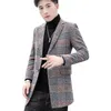 Фашин мужской шерстяной траншеи пальто куртка корейская зима стройная подходящая длинные мужчины пальто деловых людей повседневная ветровка штурма одежда 210527