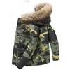 Mode Winter Dikke Warme Militaire Down Jassen Mannen Camouflage Parka Bont Kraag Wit Eendendons Jassen Windbreaker Jas Casual Y1103