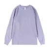 Women's T-Shirt 250g Heavy Morandi Color Pure Cotton Solid Couple's Long Sleeve Loose Thickened Top 21-1540