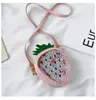 Bonito Crianças Saco De Frutas Kawaii Morango / Abacaxi Sacos Crossbody Transparentes Para Meninas Meninas Mini Geléia Saco Crianças Clear Bolsa