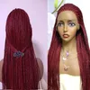 Pelucas sintéticas Parte trenzada Caja Trenzas Peluca Pelo largo negro 134 Frente de encaje para mujeres Cosplay con bebé5638993