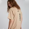 Spoof Asymmetric Hombres Mujeres Verano Camisetas Hip Hop Streetwear Khaki Casual Carta Imprimir Tops de gran tamaño Camisetas