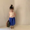 Chegada de verão meninas moda 2 peças terno colete + calças crianças design coreano conjuntos menina roupas 210528