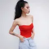 Summer Knitted Vest Female European Ins Explosion Slim Tight Sexy Top Tank NO Strapless Girl TGDH 210603