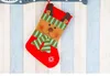 Ciondolo con decorazioni per sacchetti regalo che dona ornamenti per calze a sacco calza di Natale con pupazzo di neve a strisce di fascia alta di grandi dimensioni rosso e verde