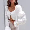 Femmes Sexy Casual Lantern Sleeve Ruched Blouses Femme Off Epaule Mode Élégante Femmes Sexy Tops et Shirts Nouvelle mode 210419