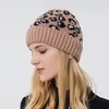 Beanie/Kafatası Kapakları Moda Sonbahar ve Kış Sıcak Kulak Koruma Leopar Örgü Kadın Hat Davi22