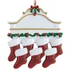 Pendentifs de Noël vierges en résine inachevée, statue de chaussettes de dessin animé, nom personnalisé, arbre de noël suspendu, ornements de maison pour décoration murale familiale