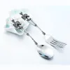 Titanium Steel Skeleton Skull Fork Spoon Table Vintage Dinner Table Dilware Cutlery Set Metal Crafts Halloween Party Gifts6005064710