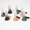 Оптовые высококачественные инструменты для курения стеклянные чаши толстые круглые фильтровальные чаши с ручкой 14 мм 18 мм мужской цветной цветной рисунки водяной бонг