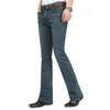 Jeans masculinos Men 2022 Retro Retro Retro elástico Flare Pants Micro Slim