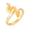 ファッションスネーク形状リングステンレス鋼ジュエリーゴールドカラーバグー蛇紋環のための蛇行リング1566 V2
