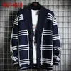 RUIHUO Gestreiften Casual Strickjacke Männer Gestrickte Pullover Männer Kleidung Winter Kleidung Mann Mantel Koreanische Strickwaren M-2XL 211014