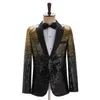 Gradient Sequin Blazer Jacket Men Stage Party Mens Suit Jackets Dress Performance Mens Blazer Wedding Singer Party Costume Homme 210524