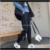 Capris Clothing Apparel Drop Delivery 2021 Factory Direct Selling Sportswear Womens Loose Legged Black Slim Thickened Plush Casual Pants For