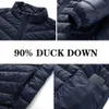 Ultra Light 90% White Duck Down Cienkie Kurtki Mężczyzna Wiatroszczelna Ciepła Parka Mężczyźni Casual Winter Coat dla Men Down Wodoodporne 211015