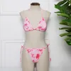 Bikini de verano Push Up Baño Micro traje de baño 3 piezas Ropa deportiva rosa Sujetador Vestido ajustado Vendaje Triángulo Nylon Ropa de playa para adolescentes Mamelucos 3794272