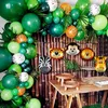 106 sztuk Balony Zwierząt Garland Arch Kit Jungle Safari Theme Party Supplies Kids Birthday Party Baby Shower Balloon Dekoracje 210719