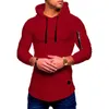 Fashion Mens Autumn Winter Long Sleeve Hoodie Sweatshirt Gym Jacket Hooded Zip Up Pullover Jumper Coat Outwear Black WhiteSi 211217