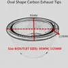 1 peça: modelo oval Akrapovic carro tubos de escape fosco fibra de carbono + dicas de aço inoxidável silenciador fio de extremidade