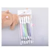 5 Pz. Unghie in silicone super morbido a doppia testa che punteggiano lo strumento matita Pennello per strass Pennello per nail art Doppia testa per mANIcure design NAB014