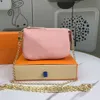 Långkedjig mobilficka Lyxiga plånböcker tryckta innehavare Mini Shoulder Bags Zipper Coin Purse äkta läder plånbok mode kreditkort