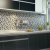 Art3d 30x30 cm Naklejki ścienne 3D Szare-białe samoprzylepne wodoodporne skórki i kij backsplash płytki do łazienki kuchennej, tapety (6-części)