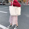 Sacs à provisions coréen grande capacité toile fourre-tout pour femmes japonais week-end Shopper femme sacs à main retour au travail dames sac à bandoulière nouveau 220307